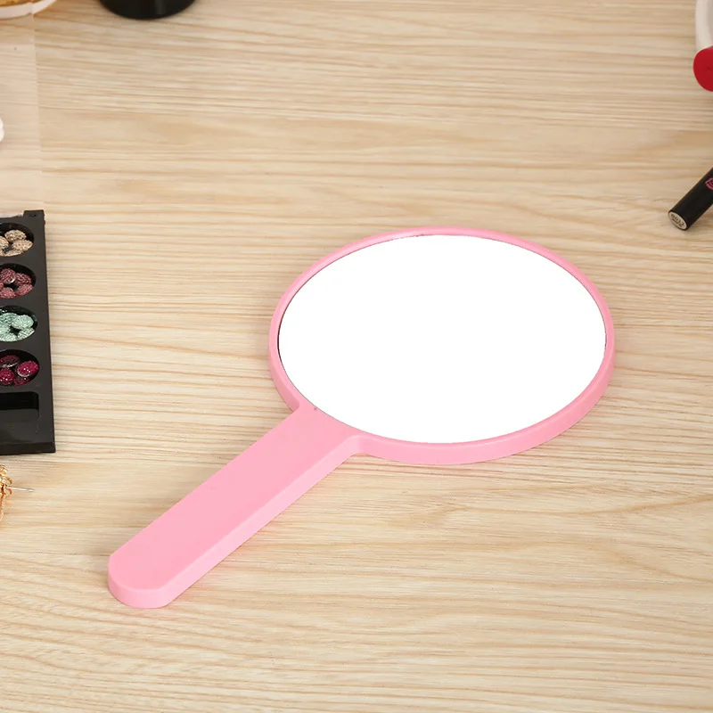 Зеркало для макияжа с ручкой высокого разрешения туалетное зеркало портативное переносное маленькое круглое зеркало розовое зеркало для девочек производители Di