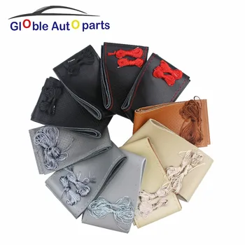 

38M DIY Steering Wheel anti-slip Genuine Leather Steering Wheel Cover For Audi BMW Chevrolet Daewoo Leather Braid DQ-068
