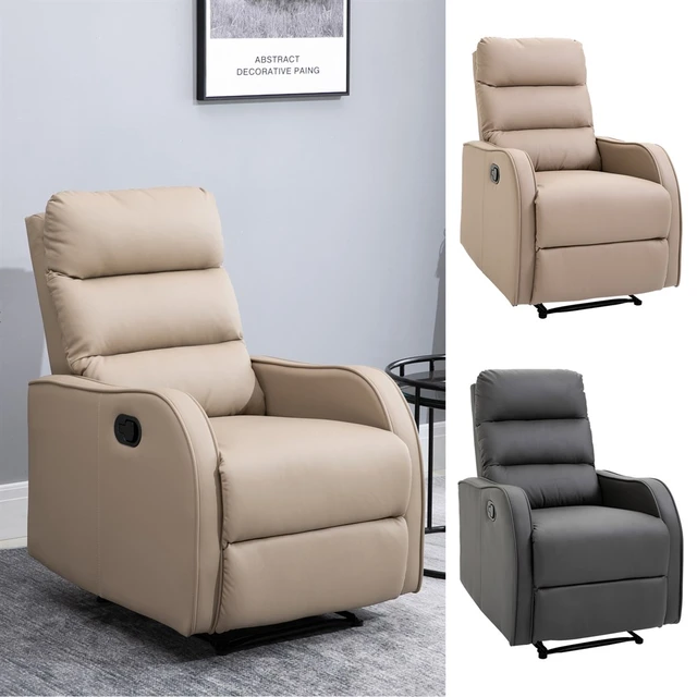 Sillón de Relax con Reposapiés Respaldo Reclinable hasta 145° HomCom Negro