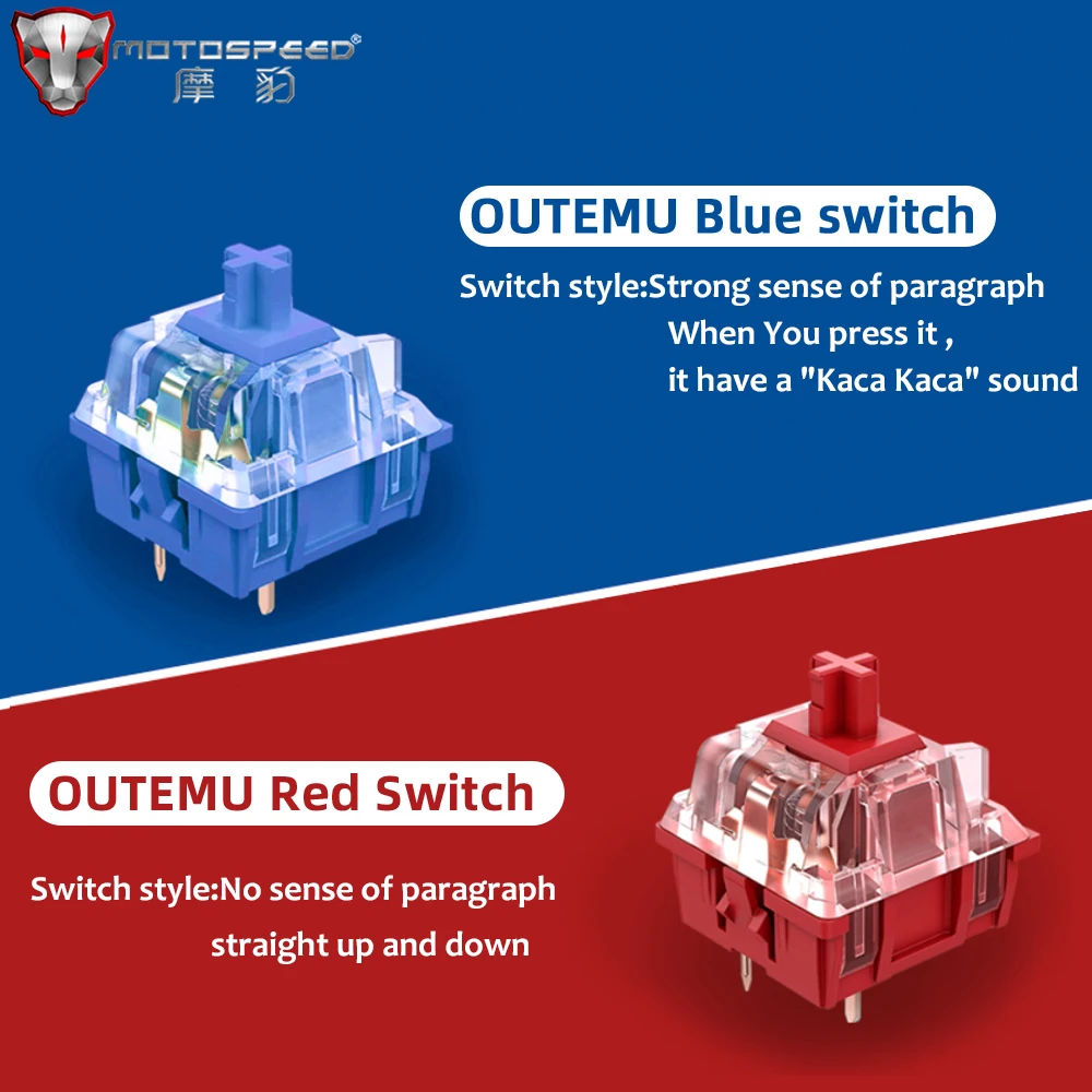 Motospeed Gaming Mechanical Keyboard Blue Red Switch 104key Wired Keyboards Anti-ghosting RGB Backlit For Gamer PC Computer