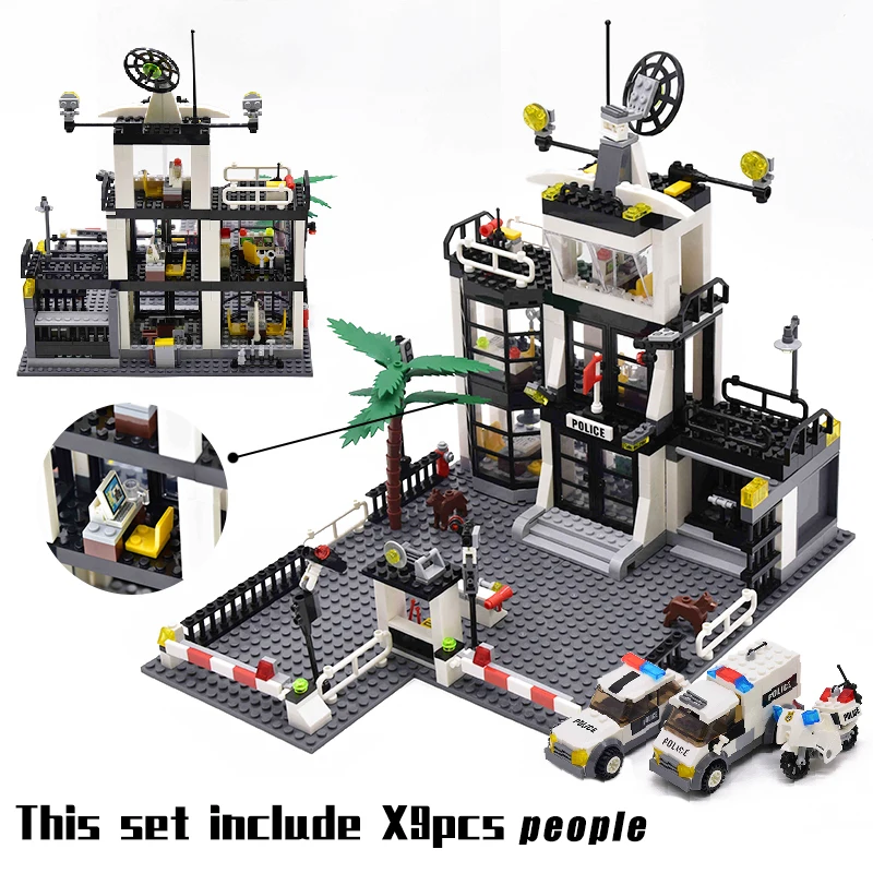 KAZI Police Headquarters City Figures SWAT Model Building Blocks Bricks Toys For boys Christmas Gifts