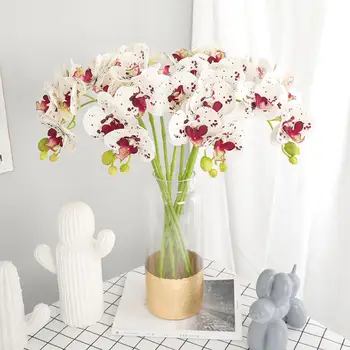 1Pc Artificial Flower Butterfly Orchid DIY Stage Party Festival Office Decor Artificial Flowers Bouquet Fake Flowers