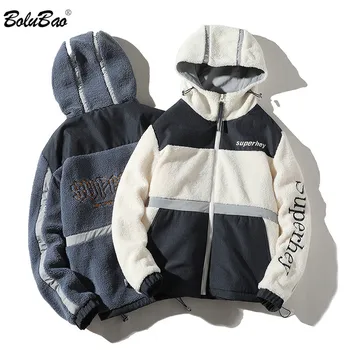 

BOLUBAO Brand Men's Jackets Fashion Male Street Style Jacket Coat Comfortable Fabrics Hooded Letter Print Patchwork Jackets Men