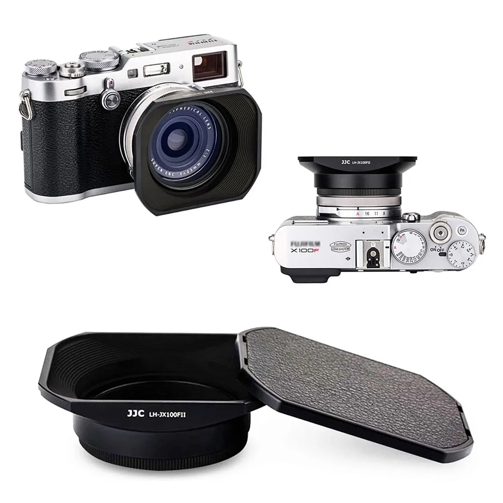 Retro Metal Square Lens Hood And Adapter Ring For Fujifilm X100v X100f retro-metal-square-lens-hood-and-adapter-ring-for-fujifilm-x100v-x100f