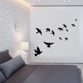 

hot selling Pretty Geese Ducks Birds flying Wall Art Vinyl Decoration Removable Sticker decals 8501 Free Shipping