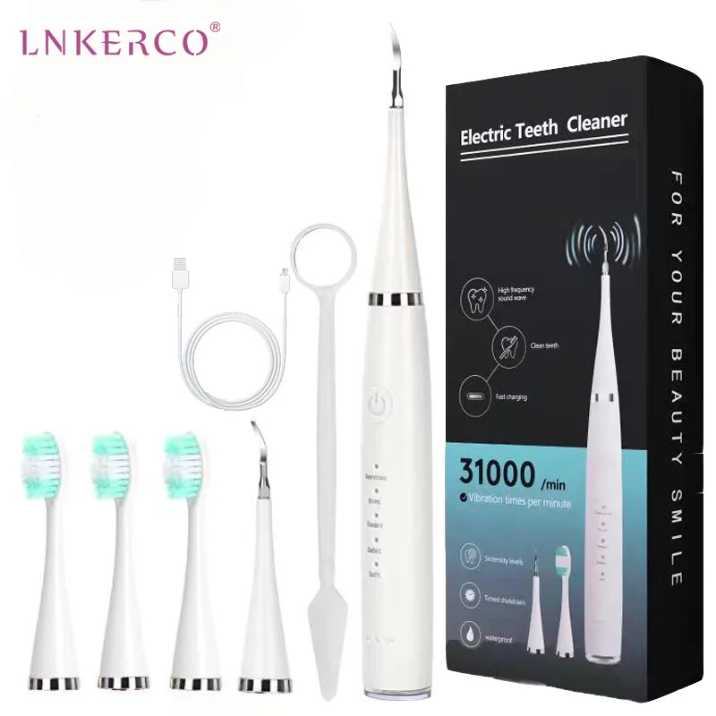 Lnkerco Electric Toothbrush Ultrasonic Tooth Cleaner Dental Cleaning Teeth Household Whiten Portable Oral Irrigators Care | Бытовая