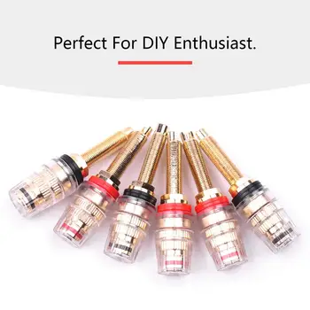 

1 Pair/3 Pairs 4mm Speaker DIY Terminal Connector Binding Post Amplifier Pure Cupper Gold-plated Banana Socket