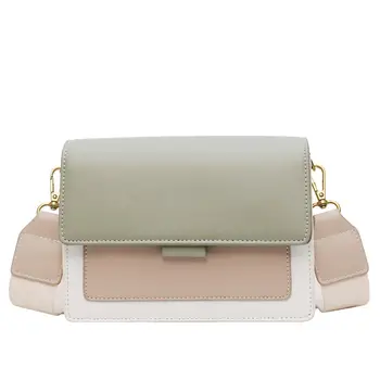 

Contrast color Leather Crossbody Bags For Women 2020 Travel Handbag Fashion Simple Shoulder Messenger Bag Ladies Cross Body Bag