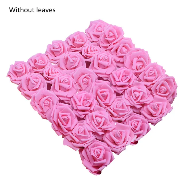 10/20/30 Heads 8CM Artificial PE Foam Rose Flowers Bride Bouquet Flower For Wedding Party Decorative Scrapbooking DIY Flower F04 Pink