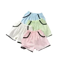 Мягкие Летние Повседневные Шорты Для маленьких девочек розовые однотонные Хлопковые Штаны детские штаны для девочек