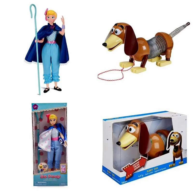 

1:1New Toy Story 4 Stretch Slinky Dog Talking Bo Peep PVC Action Figures Metal Model Doll Limited Collection Toys Children Gifts