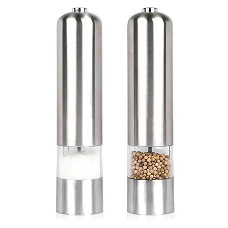Stainless Steel Electric Salt& Pepper Mill Solid Particle Grinder.2*22.5cm Wear-resistant And Corrosion-resistant