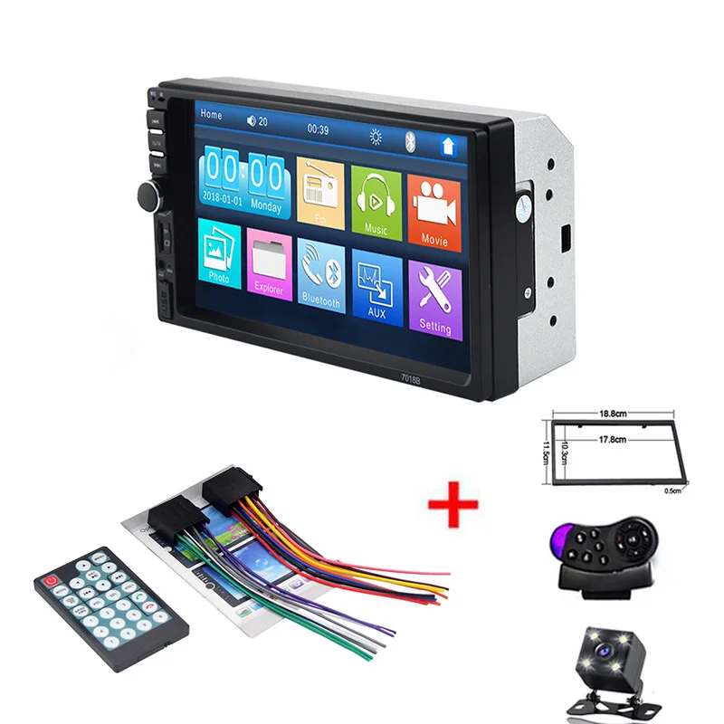 frame control camera Авторадио 2 Din общие модели автомобилей 7 ''дюймовый ЖК сенсорный экран автомобильный Радио плеер Bluetooth автомобильный аудио Поддержка Камера заднего вида 7018B - Цвет: frame control camera