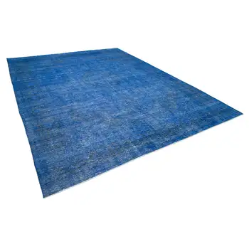 

292x397 Cm Blue Handmade Overdyed Large Area Rug-10x13 Ft