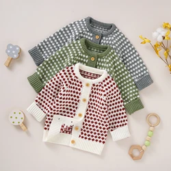 Toddler Baby Girls Knit Cardigan Sweaters Long Sleeve V Neck Button Down Coats Outwear Fall Winter Warm Tops Children's Clothing