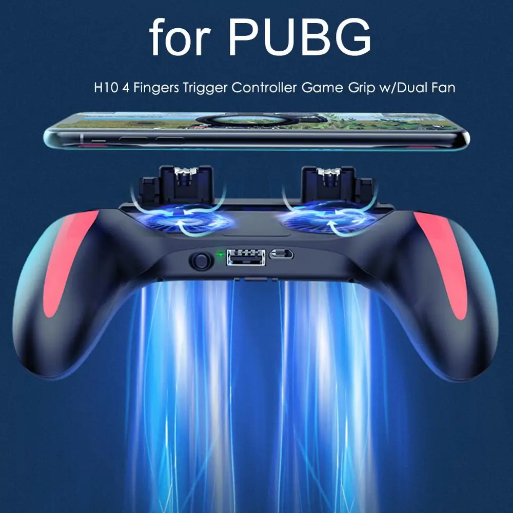 

Universal Mobile Gmepads with 2500/5000mAh Power Bank 4 Fingers Trigger Phone Game Controller Game Grip with Dual Fans for PUBG