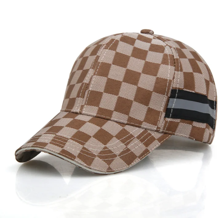 khaki Topi musim semi dan musim panas versi Korea dari pria kotak-kotak baru topi baseball olahraga, Wanita kasual topi perlindungan n - Цвет: khaki