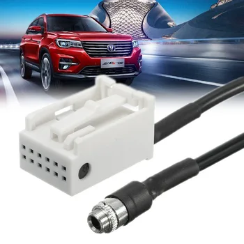 

3.5mm 12PIN Female Black AUX Audio Input Kit Adapter Music Cable Wire AUX IN ADAPTER For BMW E60 E61 E63 E64