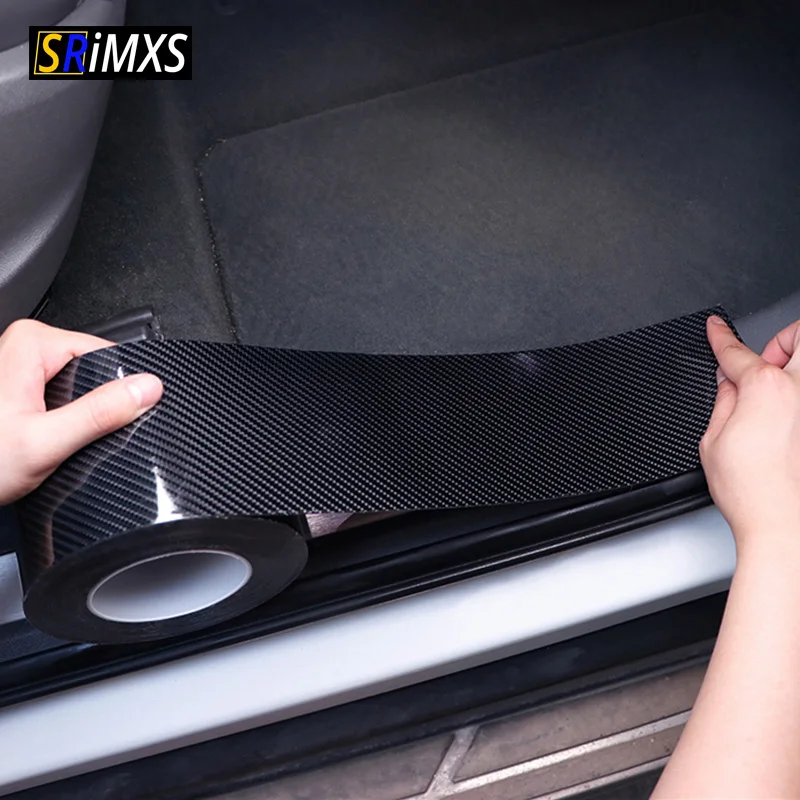

Carbon Fiber Vinyl Car Door Sill Strip Protector Car Stickers Multifunction Vinyl Auto Trunk Bumper Door Edge Strip Scratchproof