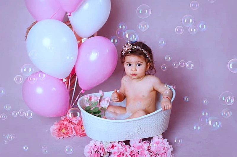 Multifonction peut remplir avec de l'eau | Baignoire de douche en fer accessoires de photographie pour nouveau-né prise de vue baignoire pour bébé en coton joli accessoire
