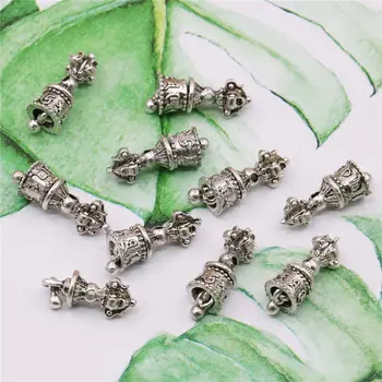 

10PCS Alloy Bell Spacers Hardware Fittings Accessory Silver-plate DIY Loose Beads Hand Maded Necklace Bracelet Women Jewelry