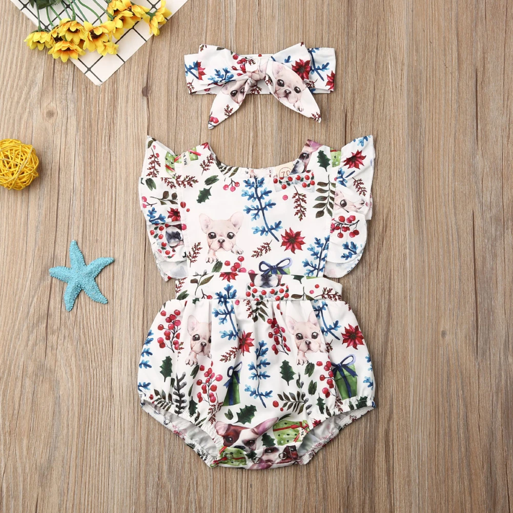 Christmas Infant Baby Girl Sister Matching Clothes Ruffle Romper Dress Outfit