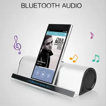 

Wireless Bluetooth Speakers Phone/Tablet Stand Holder Speaker Enhance Bass Stereo Column Hifi Music Model Portable Speaker
