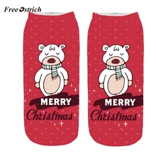 Рождественские принадлежности, женские носки, женские 3D Мультяшные забавные рождественские сумасшедшие милые Необычные Короткие носки с принтом, 909