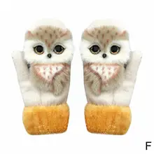 Animal Dog Panda Racoon Design Kid Winter Warm Gloves Fingers Girl Fingers Long Cute Full Soft Princess Fashion Mittens V3u3