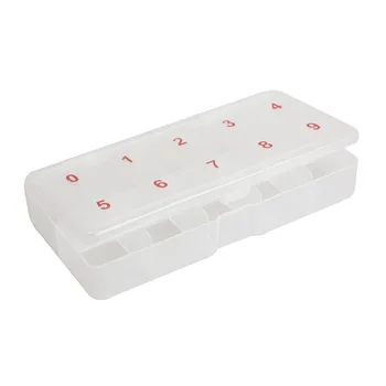 

False Nail Tips Storage Box Clear Compartments Plastic Case HB88