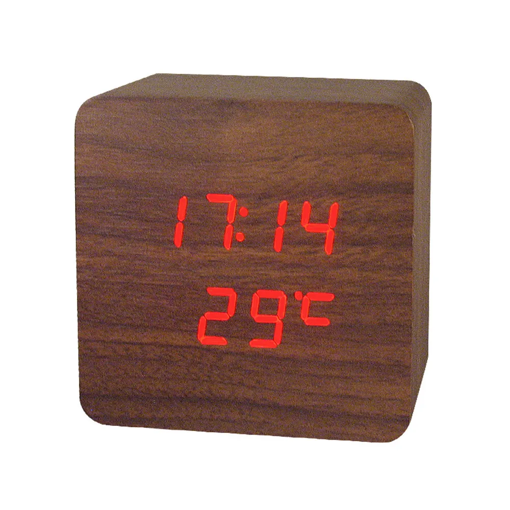 Creative Temperature Display Sounds Control Electronic LED Alarm Clock
