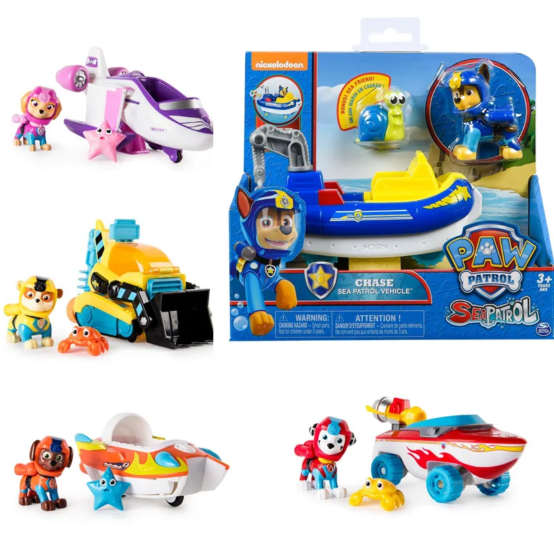 

Genuine Paw Patrol Birthday Gift Puppy Patrol Rescue Car Anime Character Chase Action Figure Model Patrol Marine Rescue