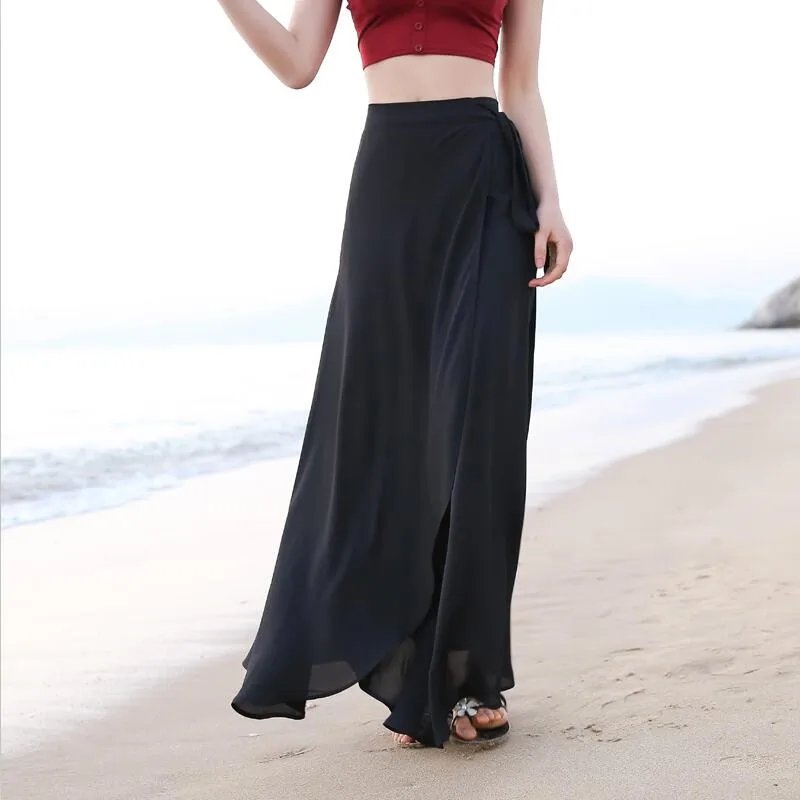 black boho maxi skirt