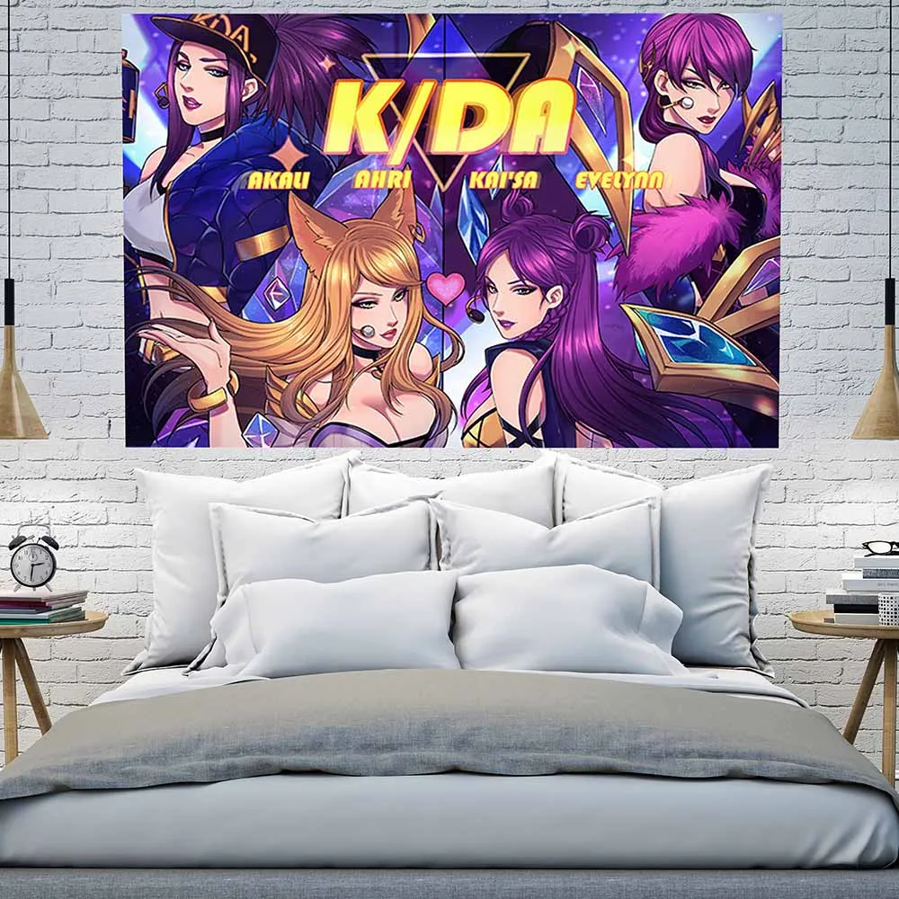 Игровая Лига плакат с легендами новейший постер кожей KDA для девочек