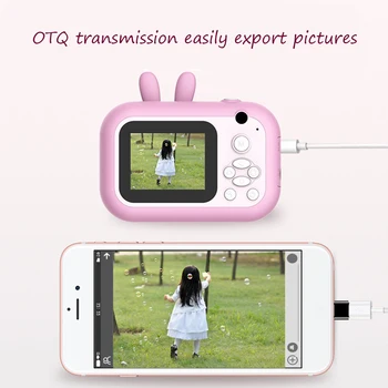 

Portable Kids Camera Mini Video Front Rear 1080P HD Photo Printer USB Rechargeable with LCD Display
