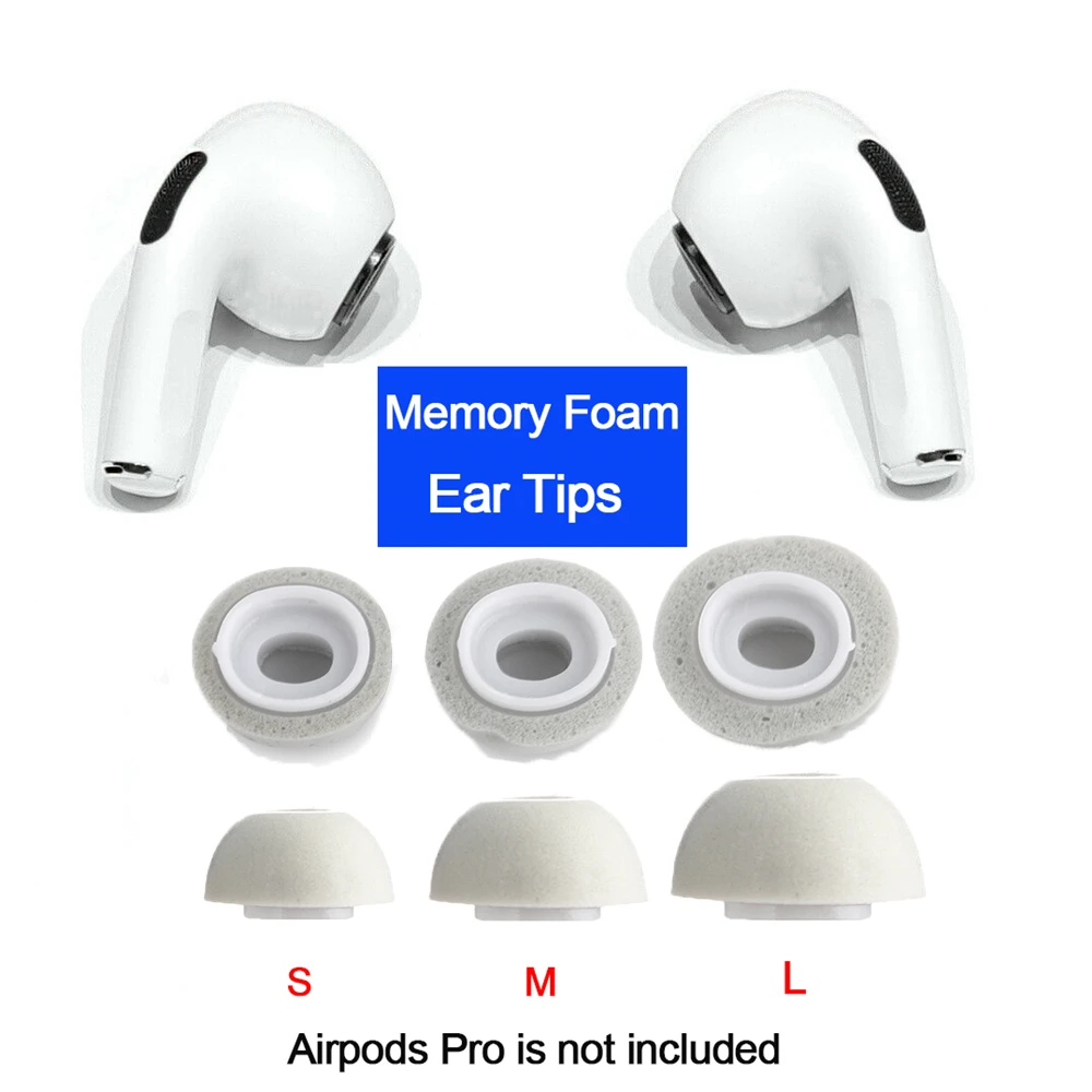 Noise Isolate Premium Memory Foam Tips for AirPods Pro,No Silicone Eartips Pain,Anti-Slip Earplugs,Fit in Charging Case