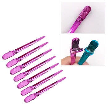 

12pcs Haidressing Clips Stainless Steel Duckbill Hair Clips Salon Hair Styling Tool (Rosy)