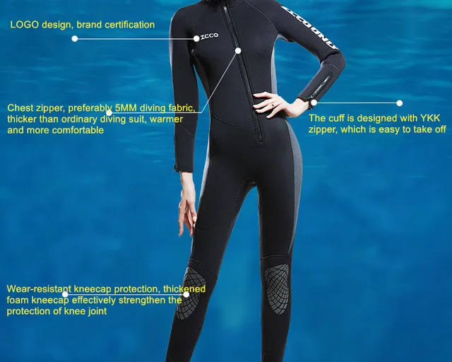 Man Woman Wetsuit 5mm Neoprene Men Fishing Surfing Diving Suit One