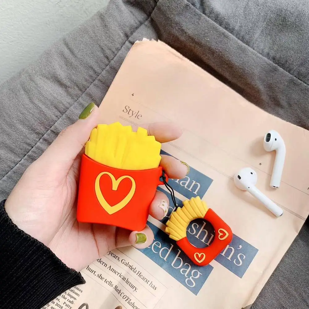 E2 Чехол для AirPods с милым динозавром, авокадо, мультяшным медведем, силиконовый чехол для наушников с кольцом на ремешке, чехол для Apple Air pods, 2 Чехол, fundas - Цвет: E2