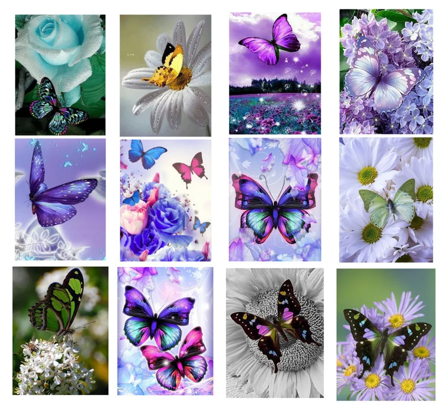 

5D DIY Diamond painting Animal Butterfly flower Cross Stitch Picture Home Decor