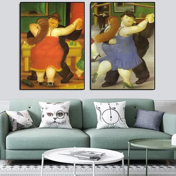 

The Dancers By Fernando Botero Famous Art Canvas Paintings On the Wall Art Pictures Poster And Prints For Living Room Decoration