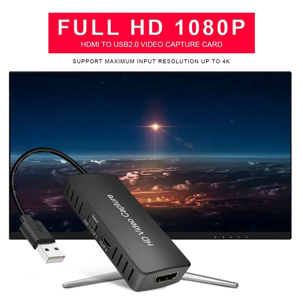 Портативная карта захвата аудио и видеосъемки USB 2 0 HD HDMI 1080P мини конвертер для