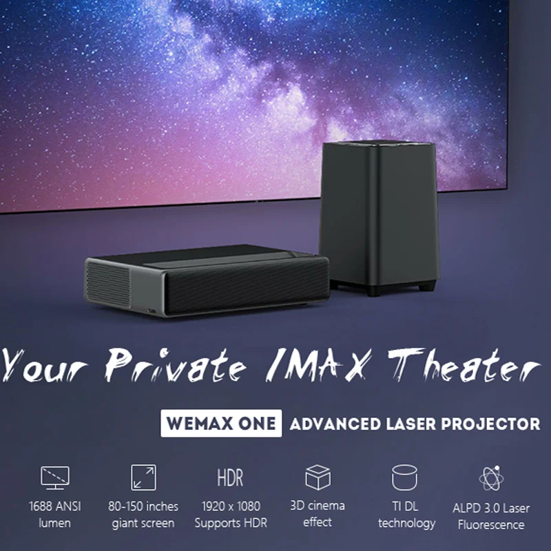 Appotronics WEMAX ONE Pro 4K лазерный проектор домашний кинотеатр тв проектор с коротким фокусом 150 дюймов 7000 люмен Wifi 3D проектор