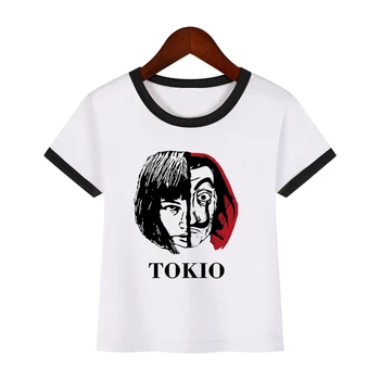 

La Casa De Papel Letter printing girls/boys T Shirt Money Heist TV Series kids Tops House of Paper Summer Short Sleeve T Shirt
