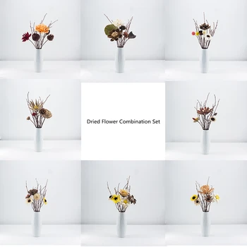 

Dried flower bouquet set floral vase flower arrangement pine cone mixed living room decoration ornaments home furnishings