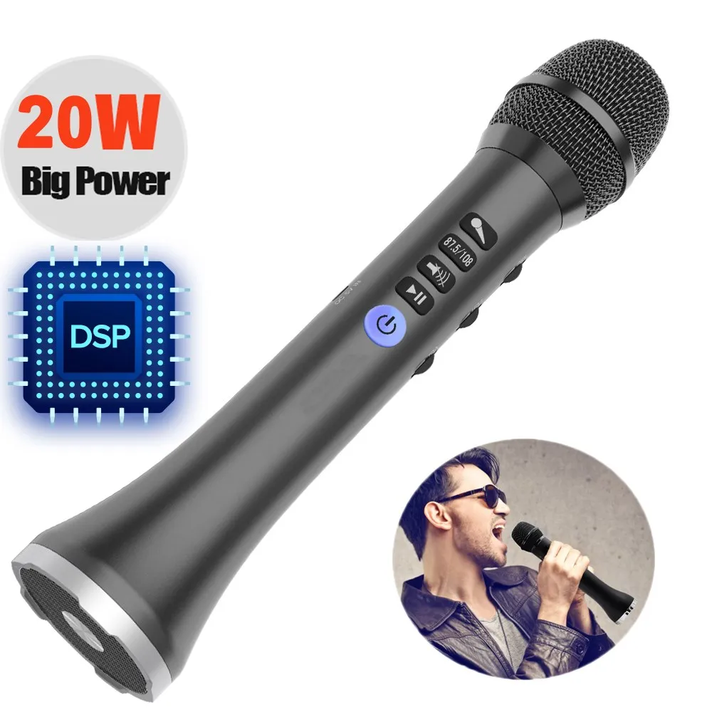 2298.99руб. 48% СКИДКА|L 698DSP профессиональный 9 Вт/15 Вт/20 Вт Bluetooth караоке микрофон динамик Портативный беспроводной мини домашний KTV для пения и воспроизведения музыки|Микрофоны| | - AliExpress