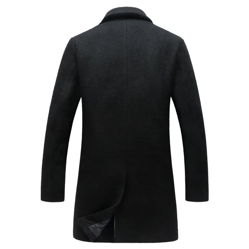 Новое зимнее мужское шерстяное пальто, мужское тонкое повседневное деловое длинное пальто, мужское Брендовое пальто, Manteau Homme BG1810