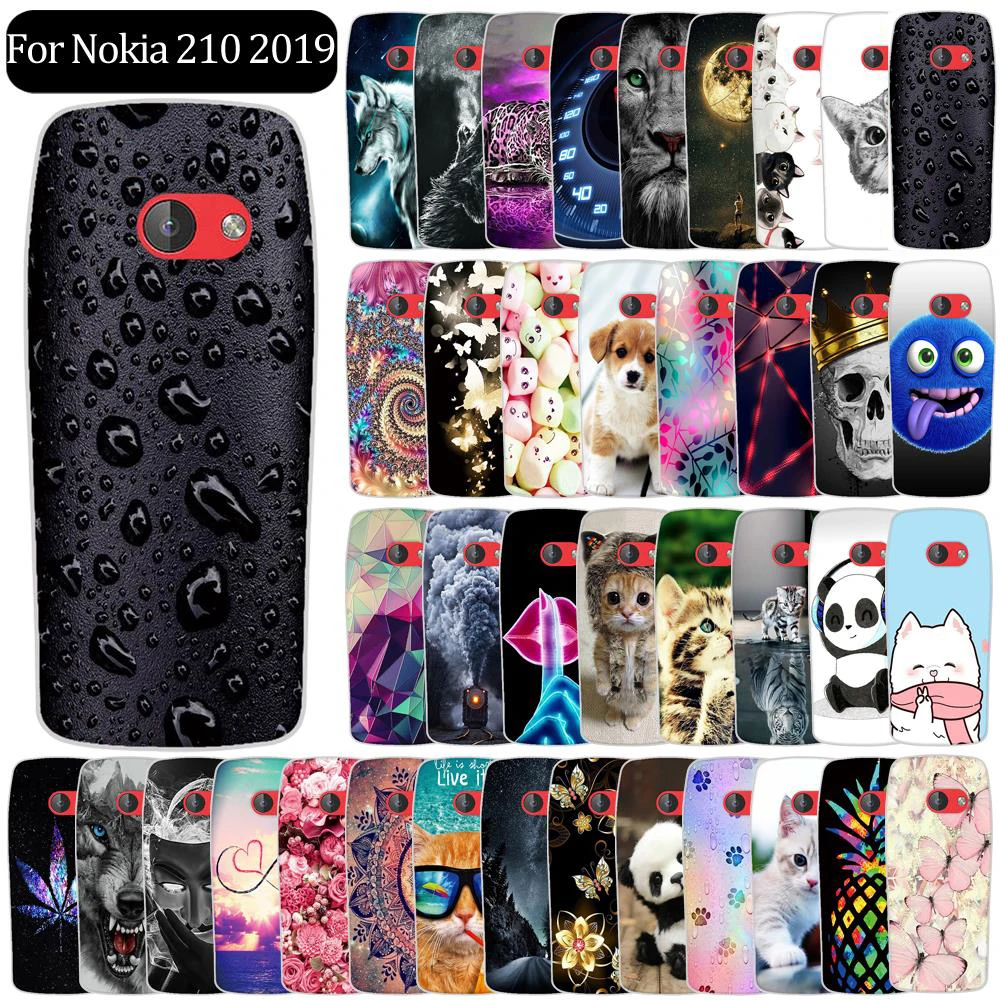 Для Nokia 210 силиконовый мягкий ТПУ чехол с принтом милого кота задняя крышка для 2019