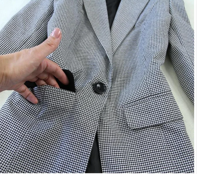 Элегантный grote maat vrouwen herfst lente en zomer nieuwe slim klein jasje+ negen punten broek pak vrouwen trend