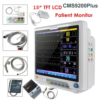 CONTEC CMS9200Plus 15″ Patient Monitor ECG NIBP SPO2 RESP TEMP PR HR ETCO2 IBP Printer Vital Signs Monitor Medical Device